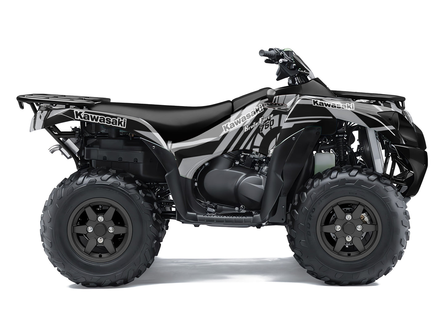 KAWASAKI BRUTE FORCE 750 FULL GRAPHICS KIT ''TOOLED GREY'' DESIGN