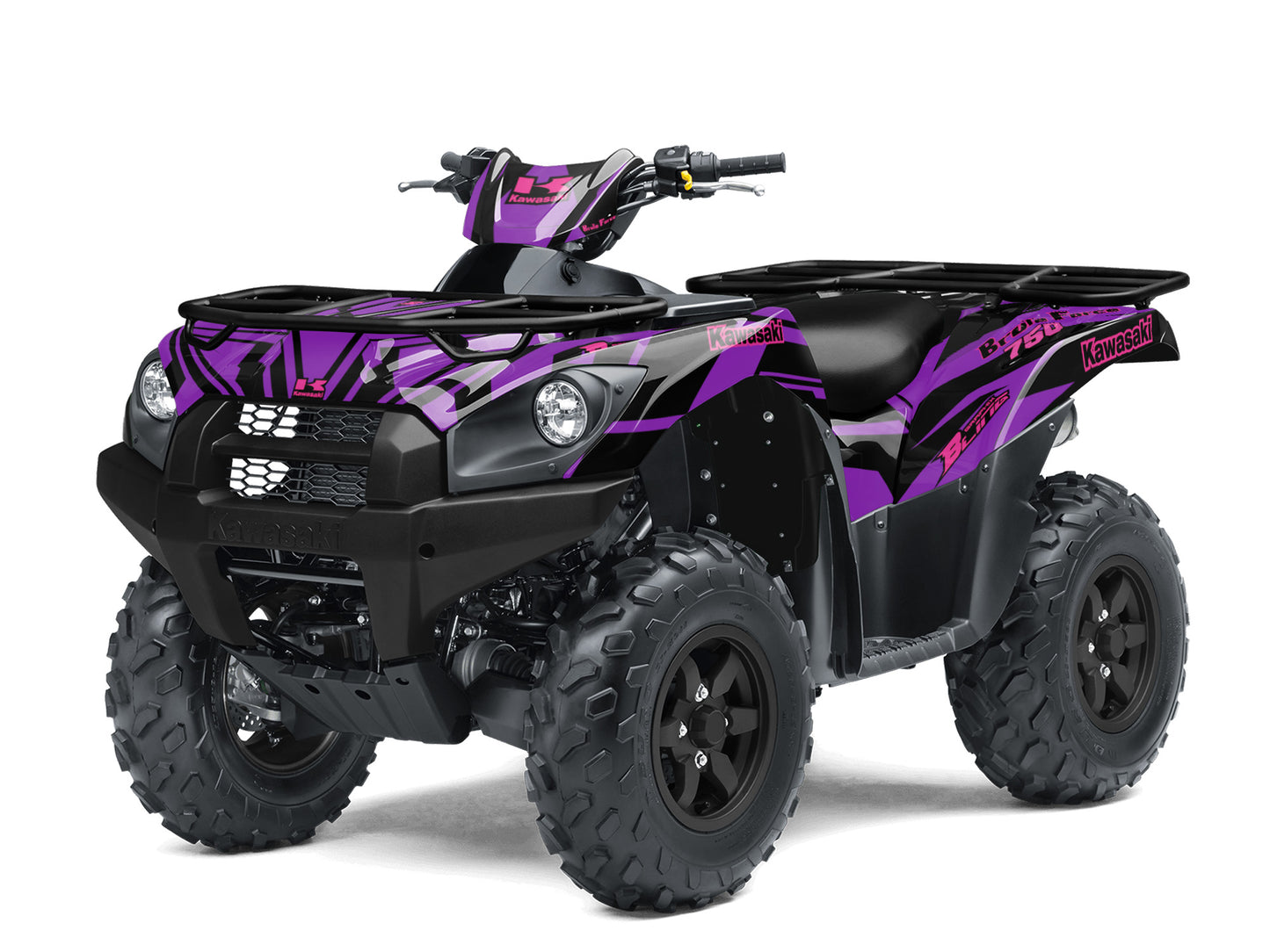 KAWASAKI BRUTE FORCE 750 FULL GRAPHICS KIT ''TOOLED PURPLE'' DESIGN