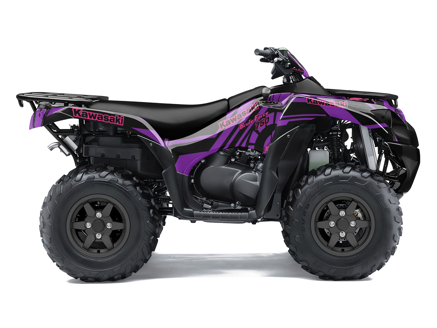 KAWASAKI BRUTE FORCE 750 FULL GRAPHICS KIT ''TOOLED PURPLE'' DESIGN