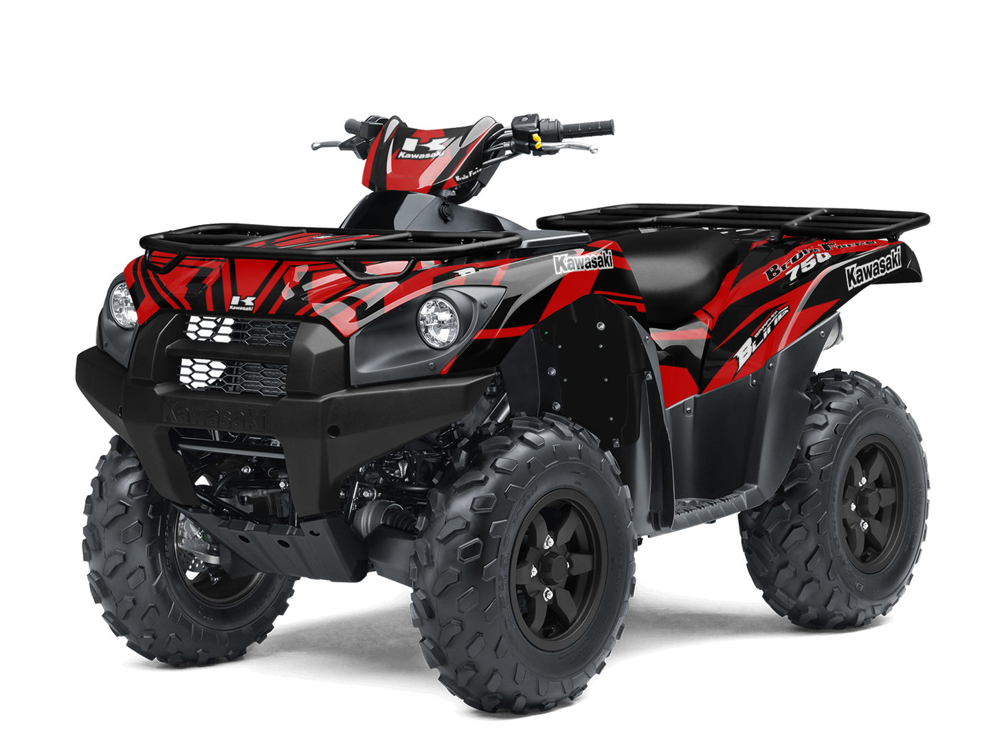 KAWASAKI BRUTE FORCE 750 FULL GRAPHICS KIT ''TOOLED RED'' DESIGN