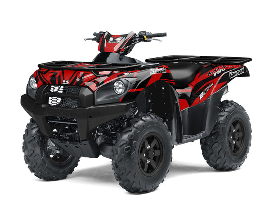 KAWASAKI BRUTE FORCE 750 FULL GRAPHICS KIT ''TOOLED RED'' DESIGN