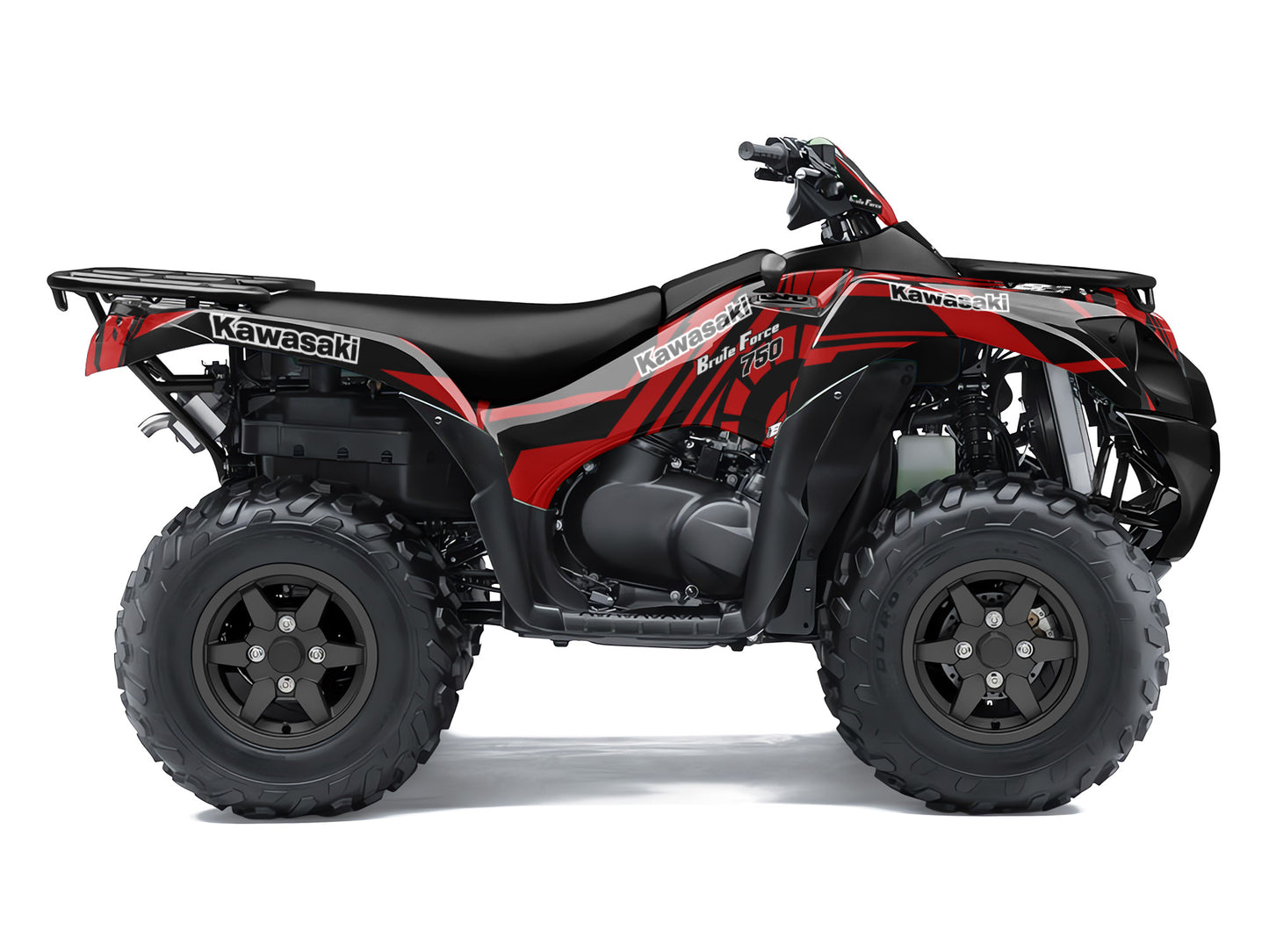 KAWASAKI BRUTE FORCE 750 FULL GRAPHICS KIT ''TOOLED RED'' DESIGN