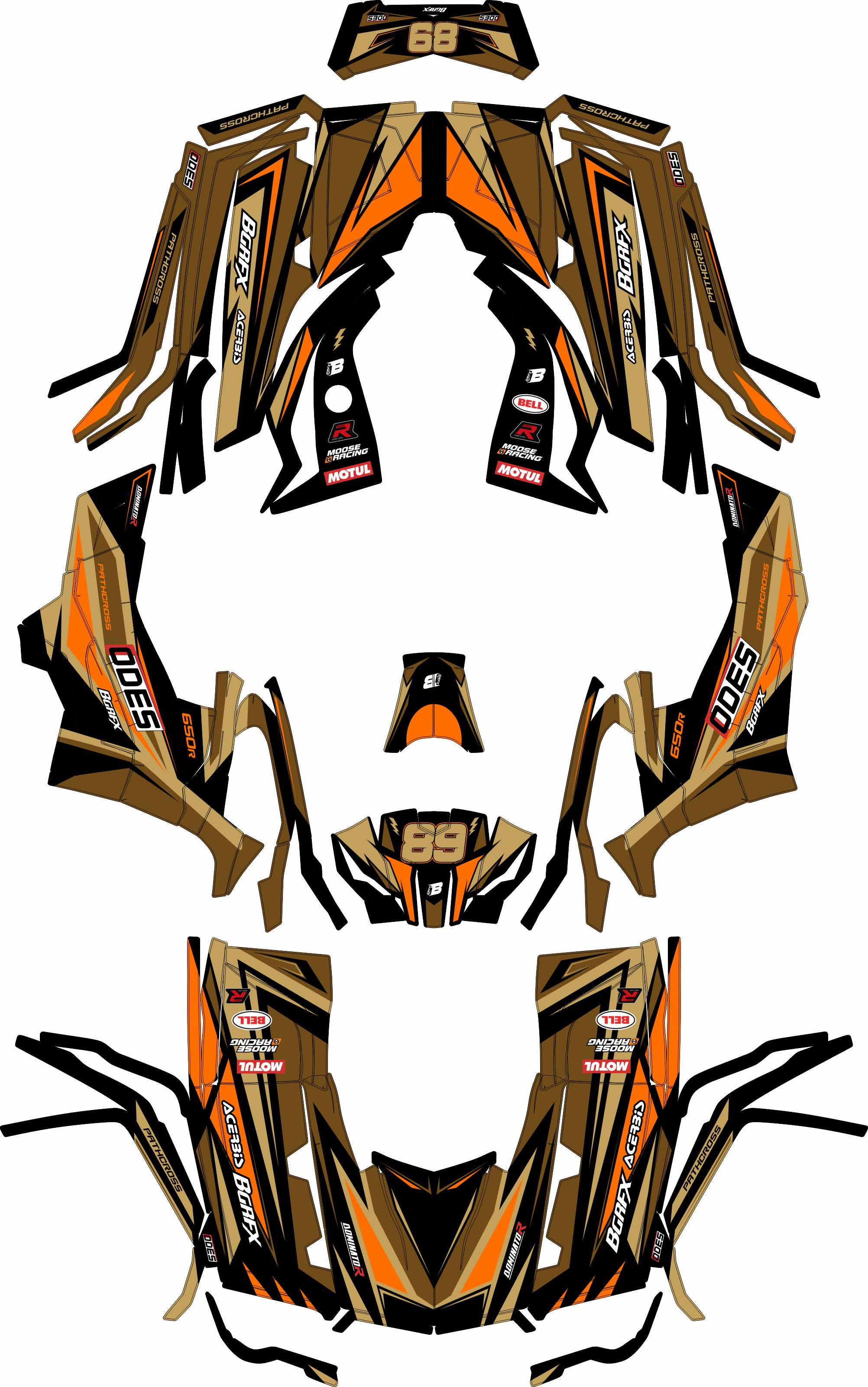 AODES ODES PATHCROSS 650 800 1000 FULL GRAPHICS KIT ''SHARPED SAND