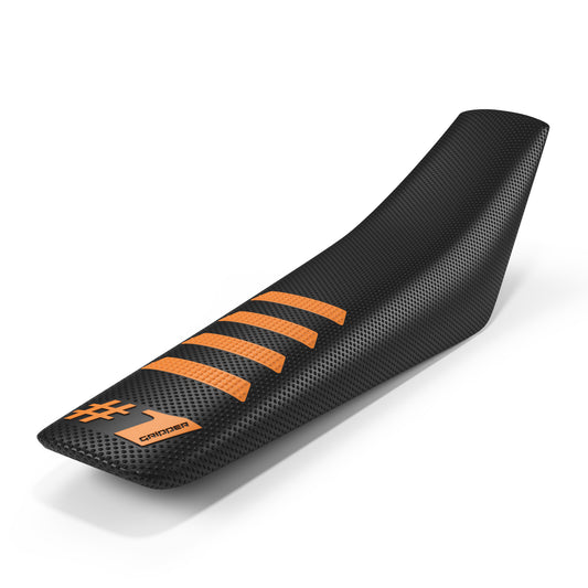 Seat Cover - RIBBED - Black/Orange