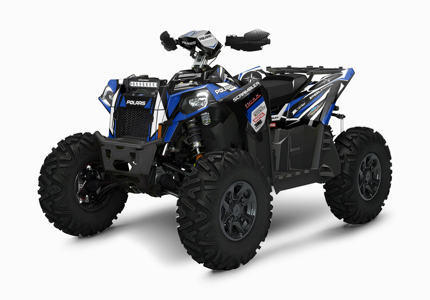 POLARIS SCRAMBLER XP 850-1000 FULL GRAPHICS KIT "RACING BLUE" DESIGN