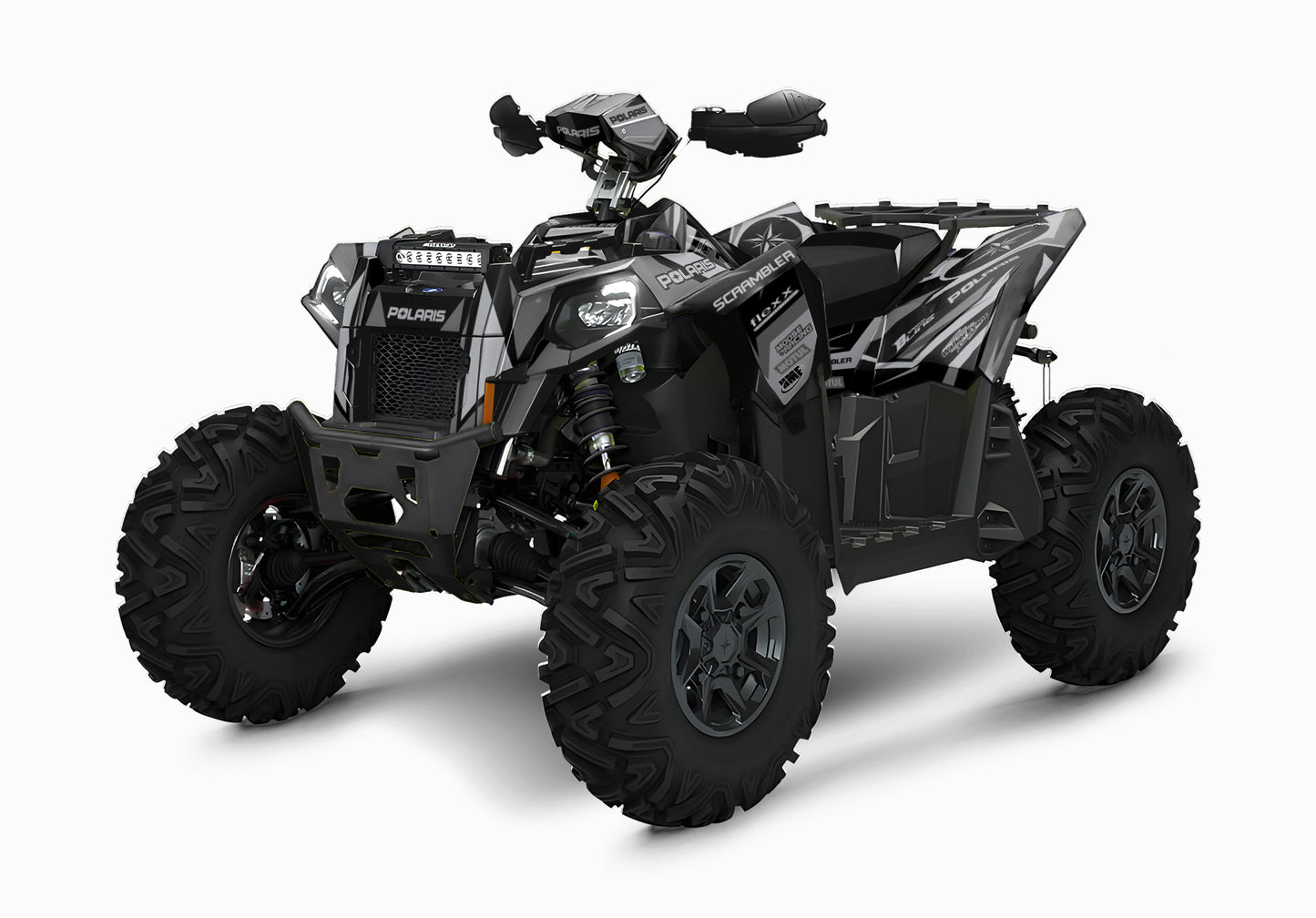 POLARIS SCRAMBLER XP 850-1000 FULL GRAPHICS KIT "RACING GREY" DESIGN
