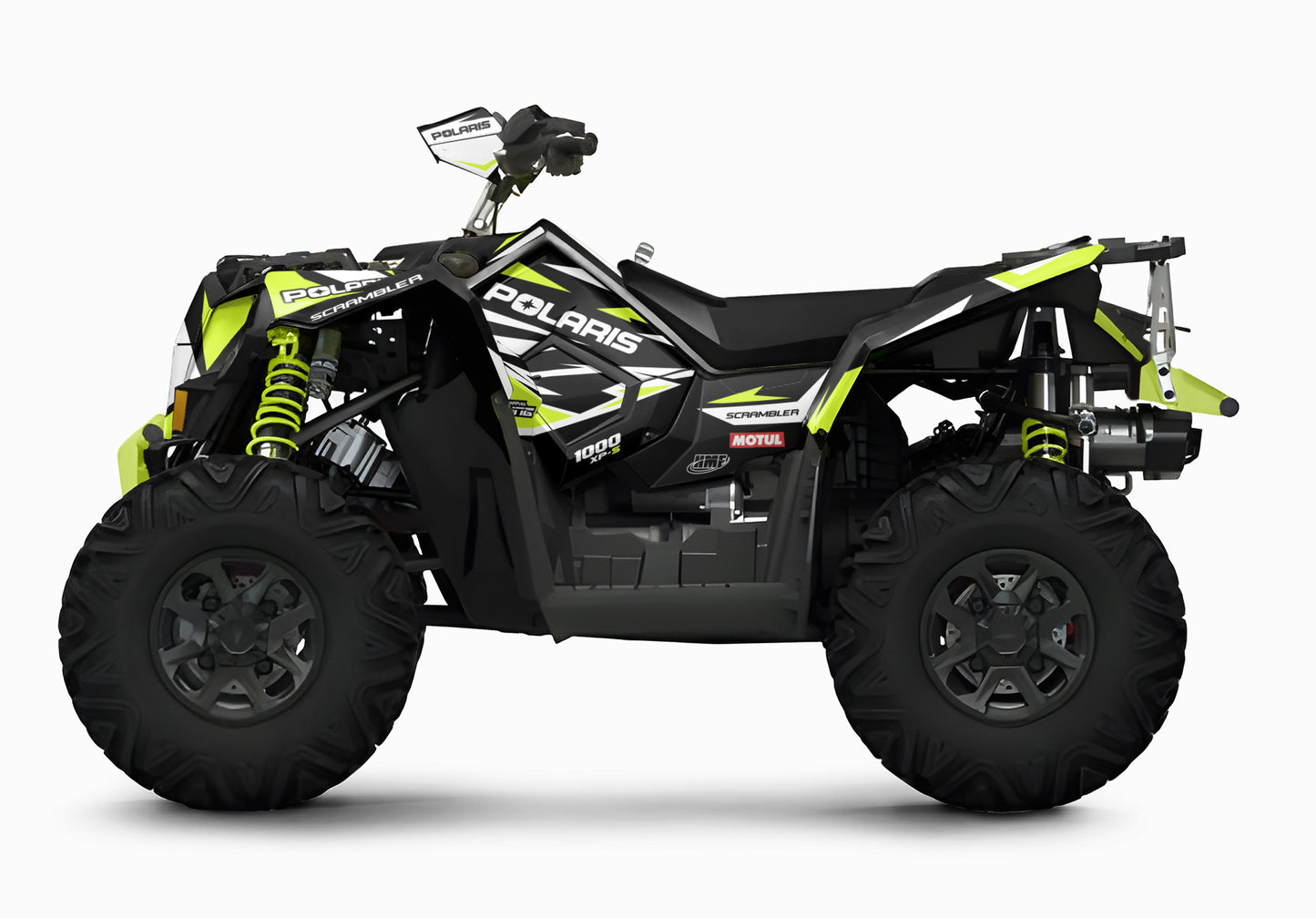 POLARIS SCRAMBLER XP 850-1000 FULL GRAPHICS KIT "RACING LIME GREEN" DESIGN