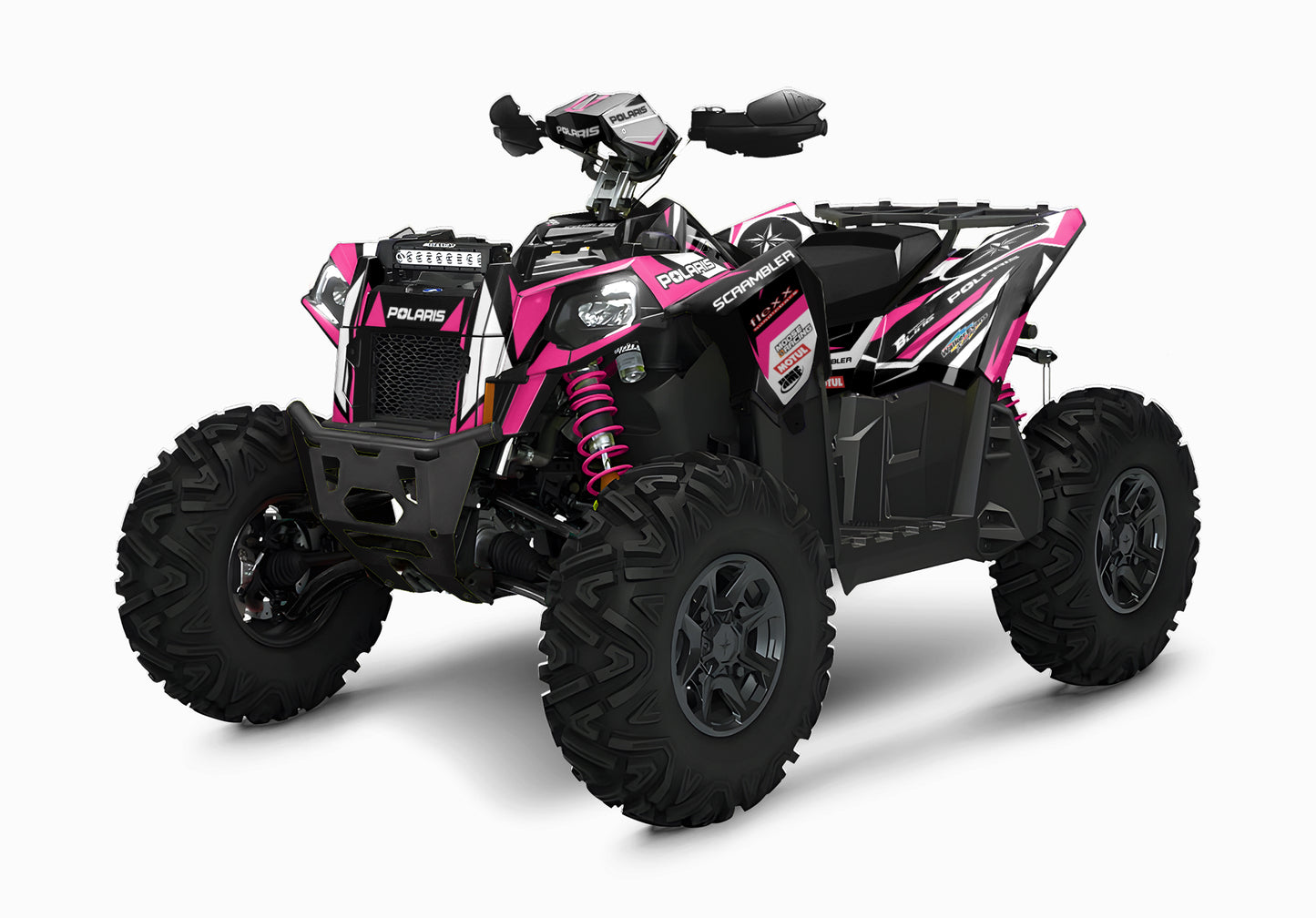 POLARIS SCRAMBLER XP 850-1000 FULL GRAPHICS KIT "RACING PINK" DESIGN