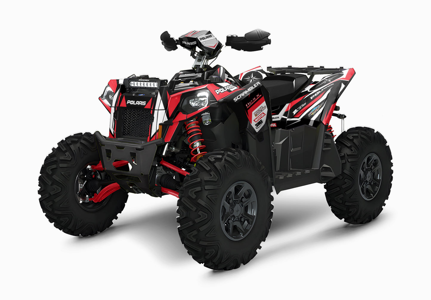 POLARIS SCRAMBLER XP 850-1000 FULL GRAPHICS KIT "RACING RED" DESIGN