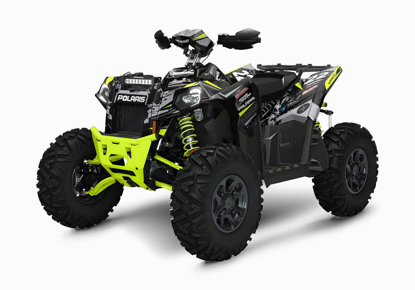 POLARIS SCRAMBLER XP 850-1000 FULL GRAPHICS KIT "ATTACK BLACK" DESIGN
