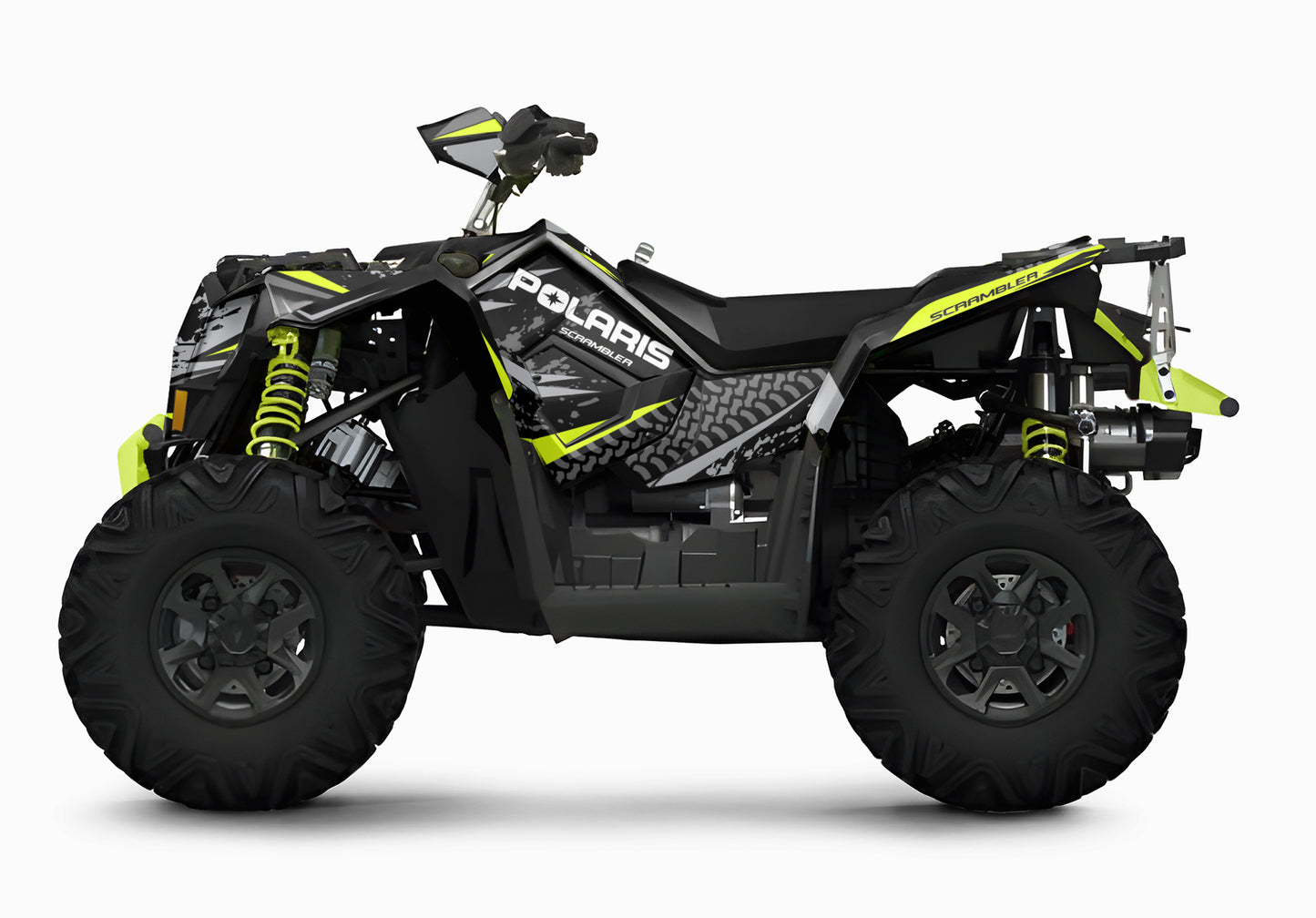 POLARIS SCRAMBLER XP 850-1000 FULL GRAPHICS KIT "ATTACK BLACK" DESIGN