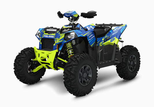 POLARIS SCRAMBLER XP 850-1000 FULL GRAPHICS KIT "ATTACK BLUE" DESIGN