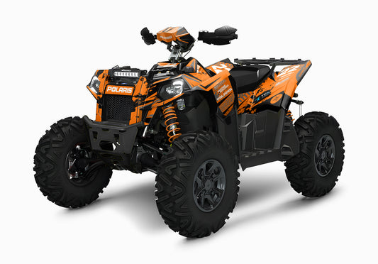 POLARIS SCRAMBLER XP 850-1000 FULL GRAPHICS KIT "ATTACK ORANGE" DESIGN