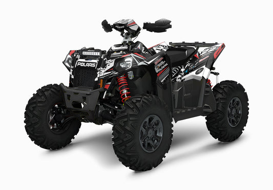 POLARIS SCRAMBLER XP 850-1000 FULL GRAPHICS KIT "ATTACK WHITE" DESIGN