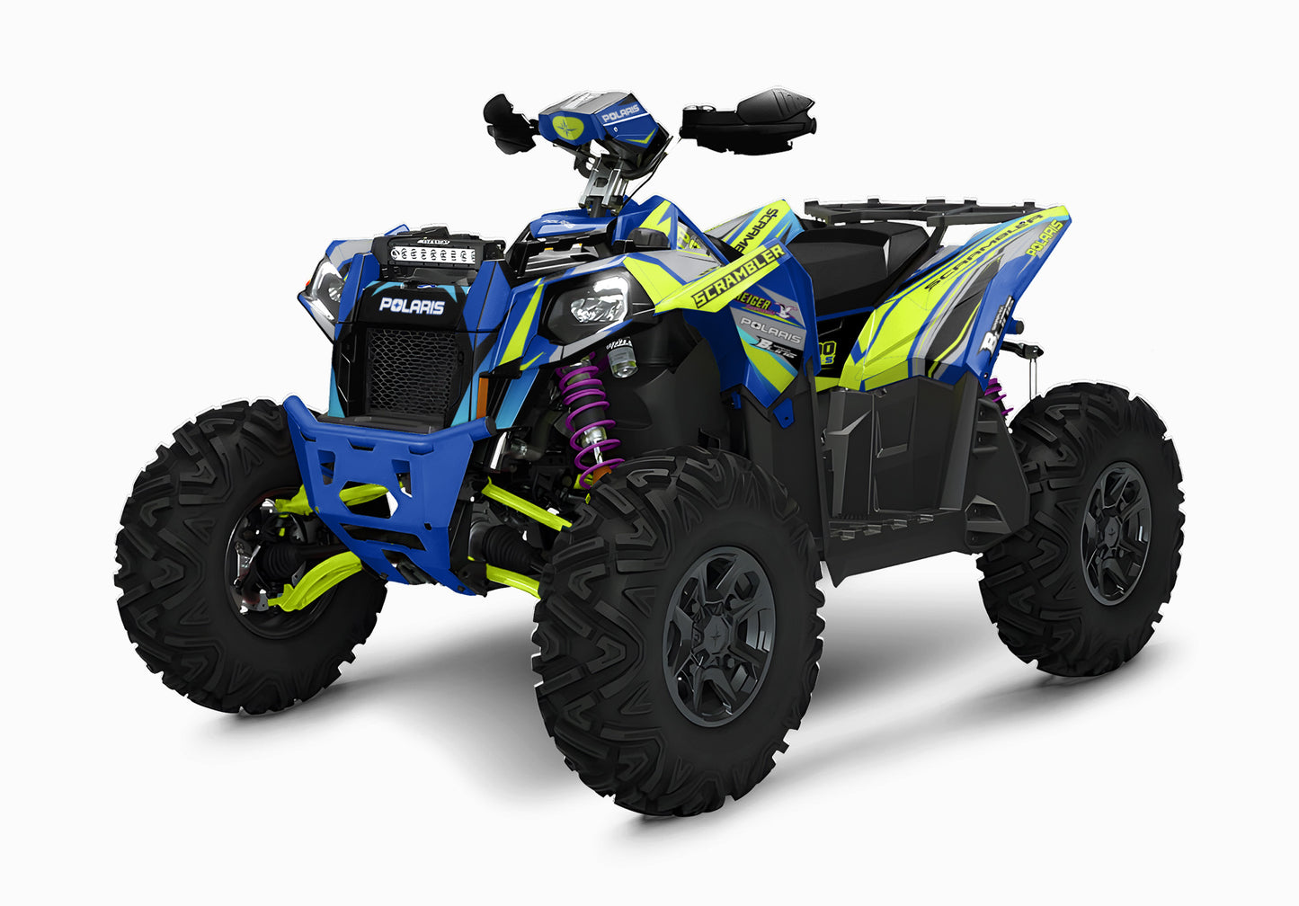 POLARIS SCRAMBLER XP 850-1000 FULL GRAPHICS KIT "LINED BLUE" DESIGN