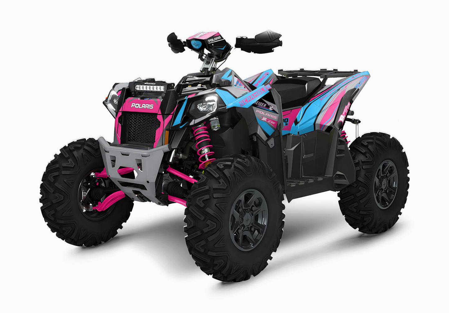 POLARIS SCRAMBLER XP 850-1000 FULL GRAPHICS KIT "LINED PINK" DESIGN
