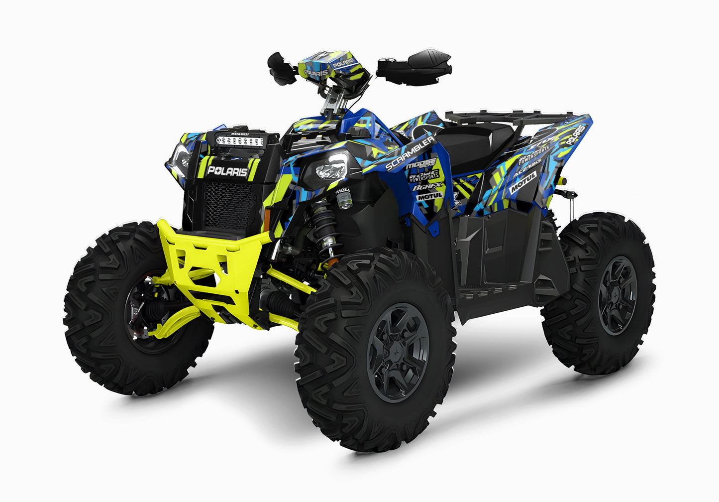 POLARIS SCRAMBLER XP 850-1000 FULL GRAPHICS KIT "TRANCED BLUE" DESIGN