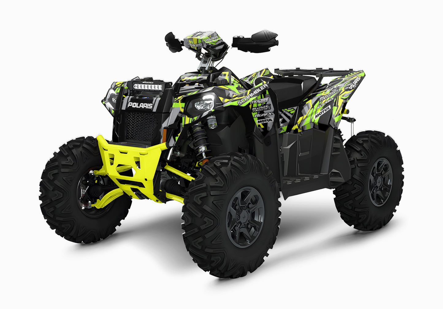 POLARIS SCRAMBLER XP 850-1000 FULL GRAPHICS KIT "TRANCED LIME" DESIGN
