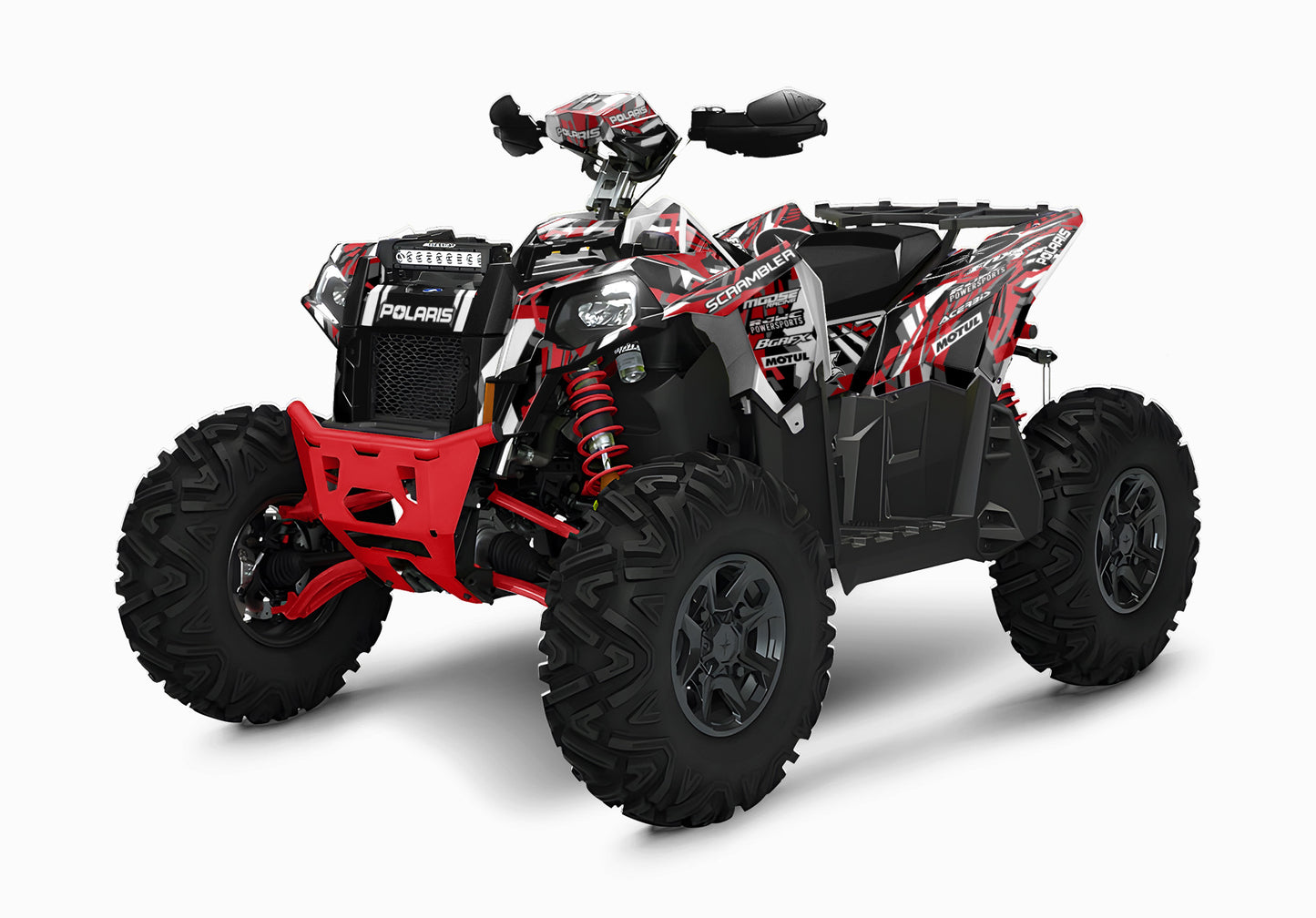 POLARIS SCRAMBLER XP 850-1000 FULL GRAPHICS KIT "TRANCED RED" DESIGN