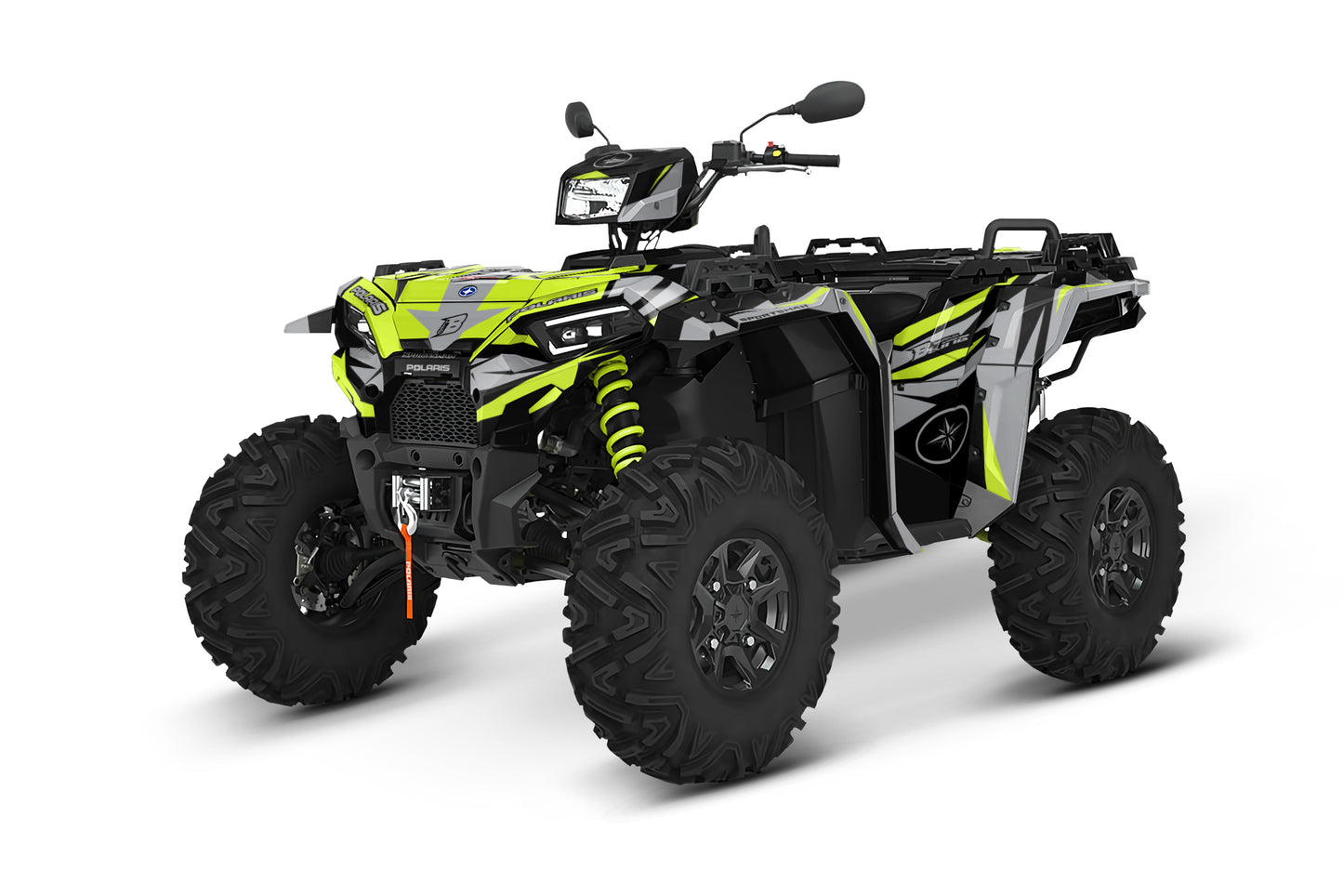 POLARIS SPORTSMAN XP S 850-1000 FULL GRAPHICS KIT "RACING LIME GREEN" DESIGN
