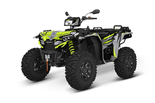 POLARIS SPORTSMAN XP S 850-1000 FULL GRAPHICS KIT "RACING LIME GREEN" DESIGN