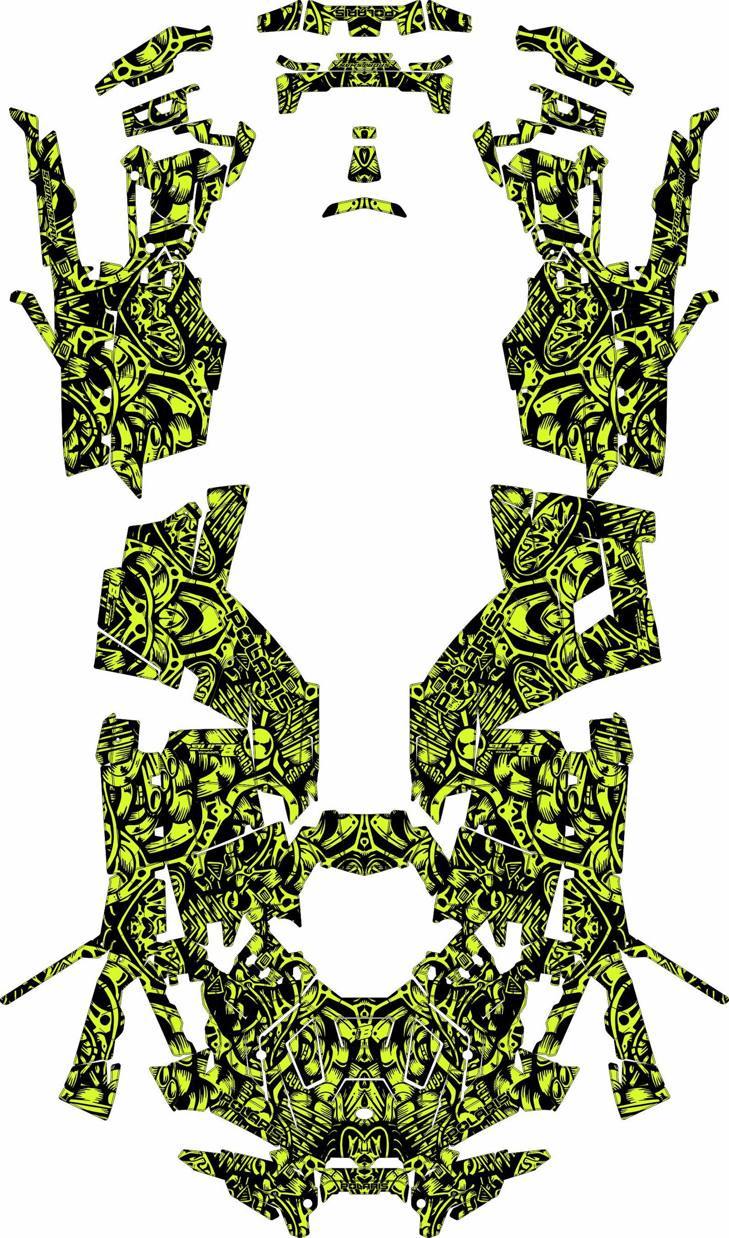 POLARIS SPORTSMAN XP S 850-1000 FULL GRAPHICS KIT "MACHINE LIME GREEN" DESIGN