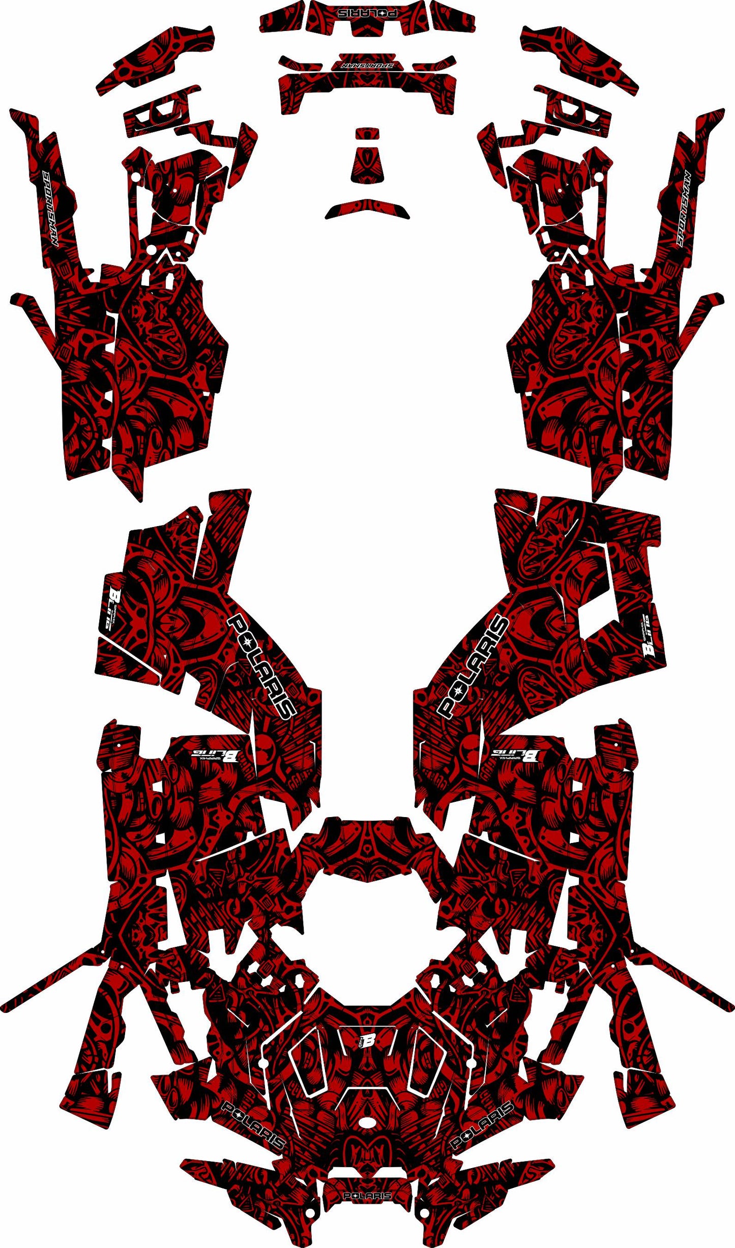 POLARIS SPORTSMAN XP S 850-1000 FULL GRAPHICS KIT "MACHINE RED" DESIGN