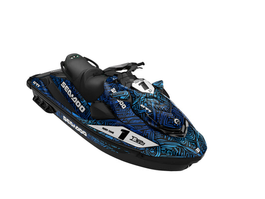 SEA-DOO GTI / GTR 2020-2027 FULL GRAPHICS KIT "ANCIENT BLUE" DESIGN