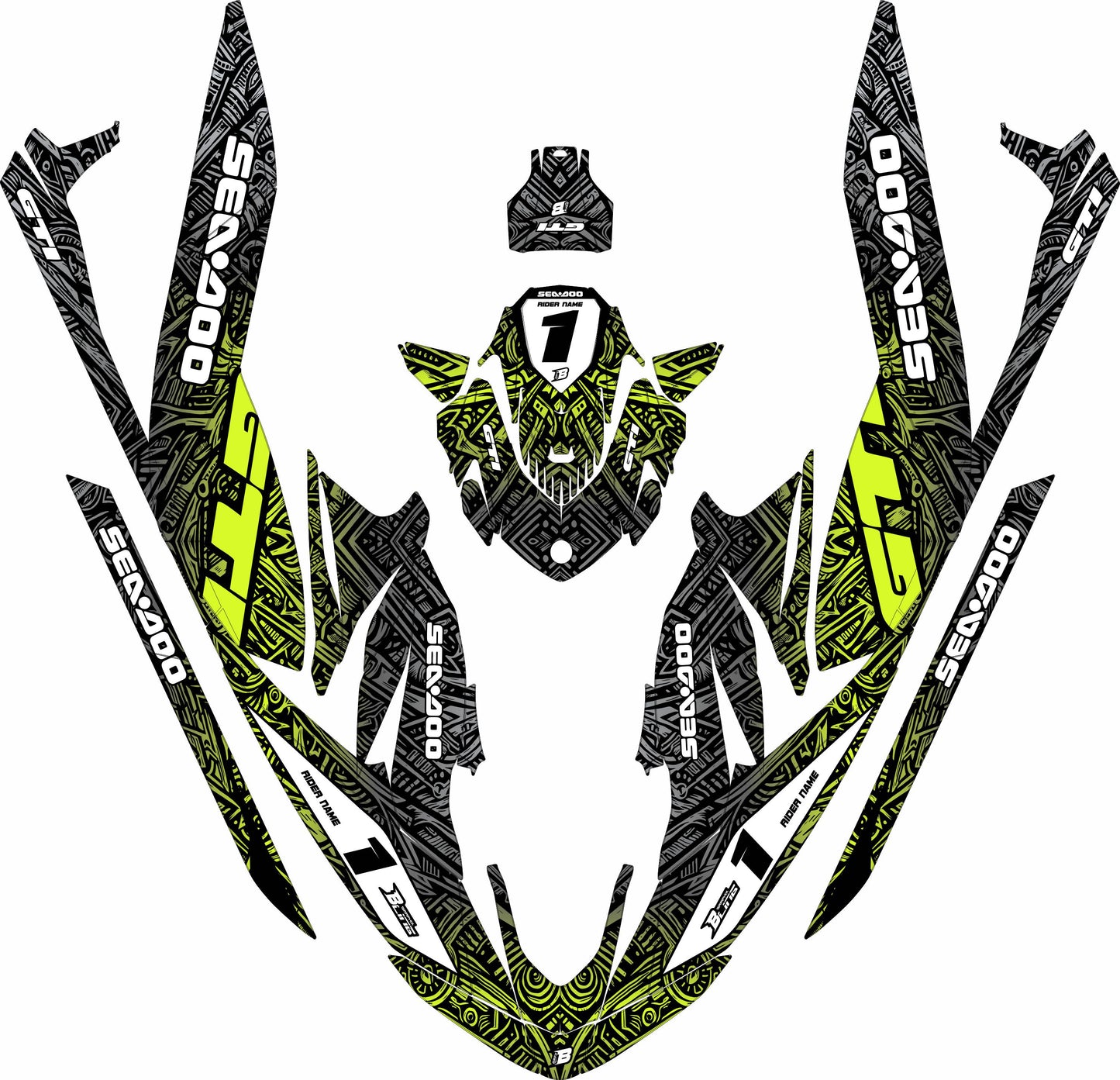 SEA-DOO GTI / GTR 2020-2027 FULL GRAPHICS KIT "ANCIENT GREY" DESIGN