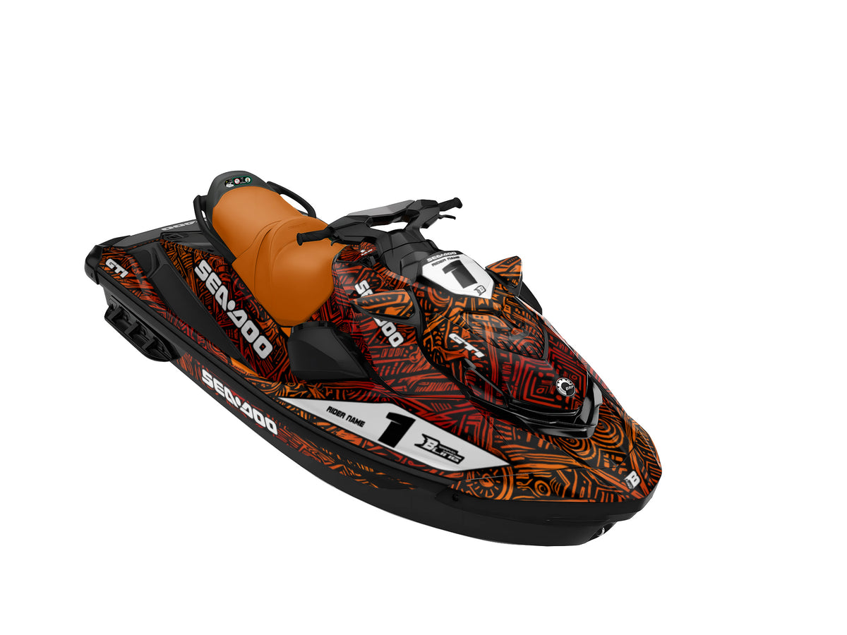 SEA-DOO GTI / GTR 2020-2027 FULL GRAPHICS KIT "ANCIENT ORANGE" DESIGN