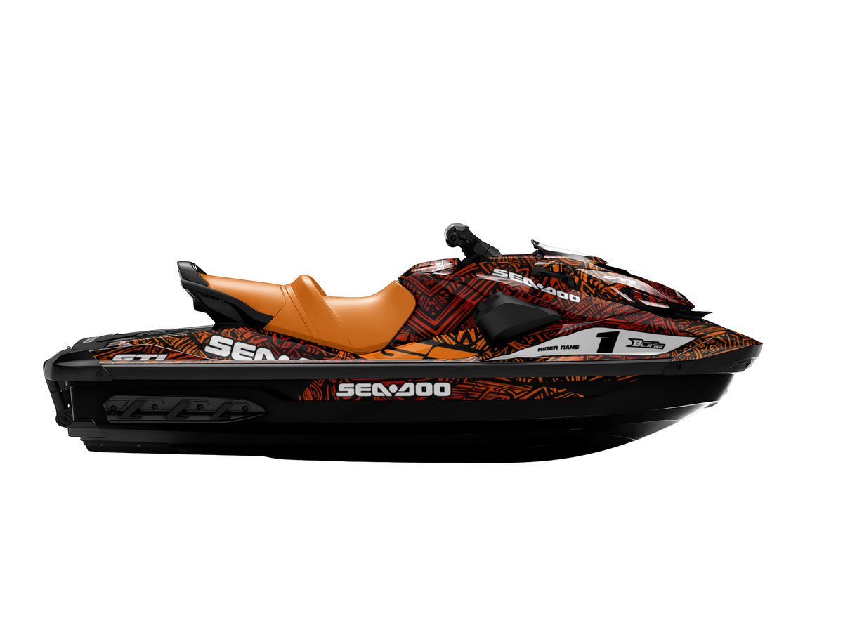 SEA-DOO GTI / GTR 2020-2027 FULL GRAPHICS KIT "ANCIENT ORANGE" DESIGN