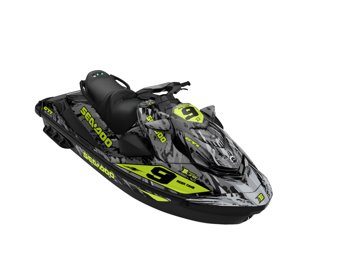 SEA-DOO GTI / GTR 2020-2027 FULL GRAPHICS KIT "BRUSHED GREY" DESIGN