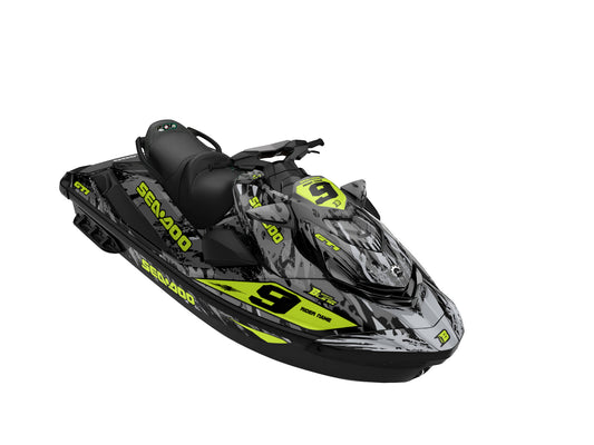 SEA-DOO GTI / GTR 2020-2027 FULL GRAPHICS KIT "BRUSHED GREY" DESIGN