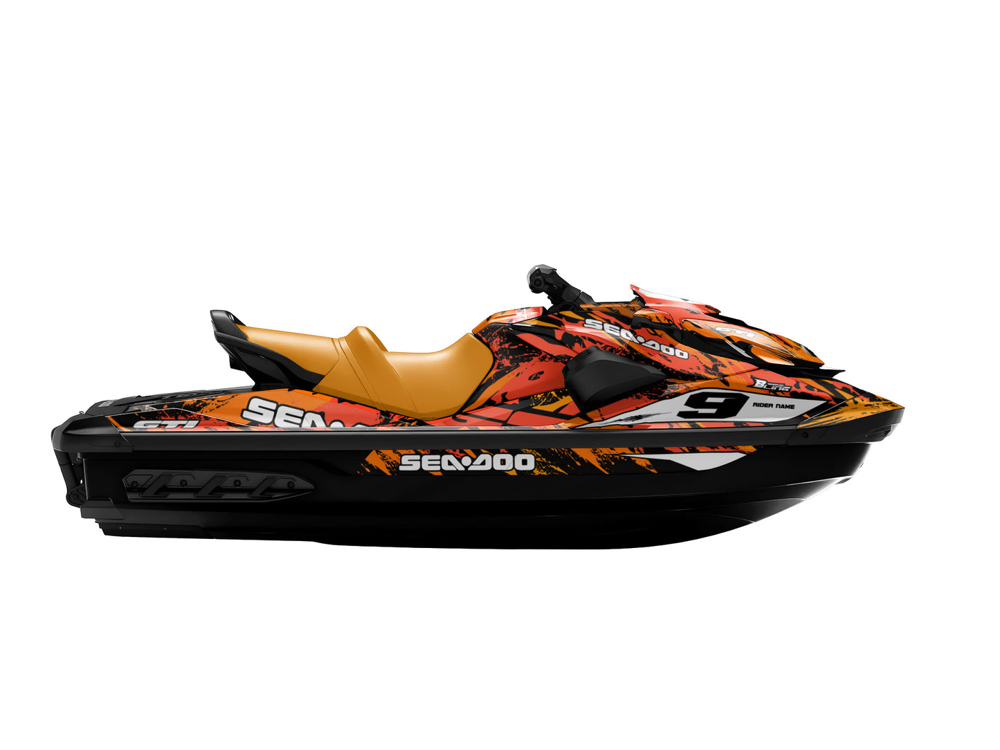 SEA-DOO GTI / GTR 2020-2027 FULL GRAPHICS KIT "BRUSHED ORANGE" DESIGN