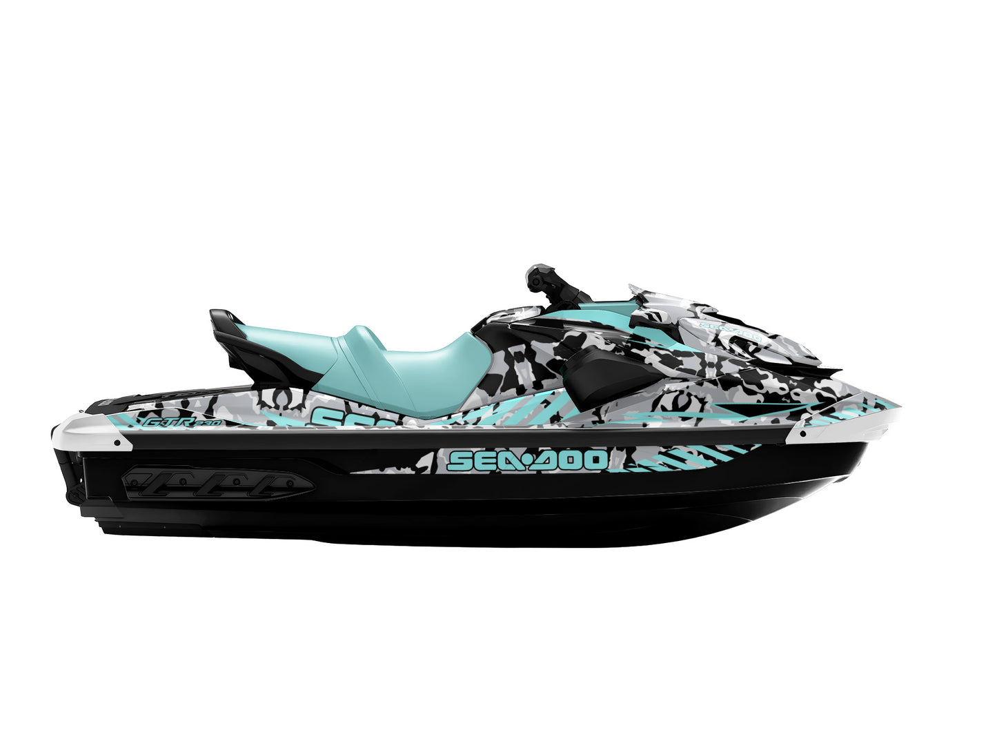 SEA-DOO GTI / GTR 2020-2027 FULL GRAPHICS KIT "CAMED ICE BLUE" DESIGN