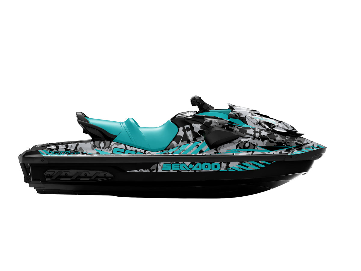 SEA-DOO GTI / GTR 2020-2027 FULL GRAPHICS KIT "CAMED TURQUOISE" DESIGN