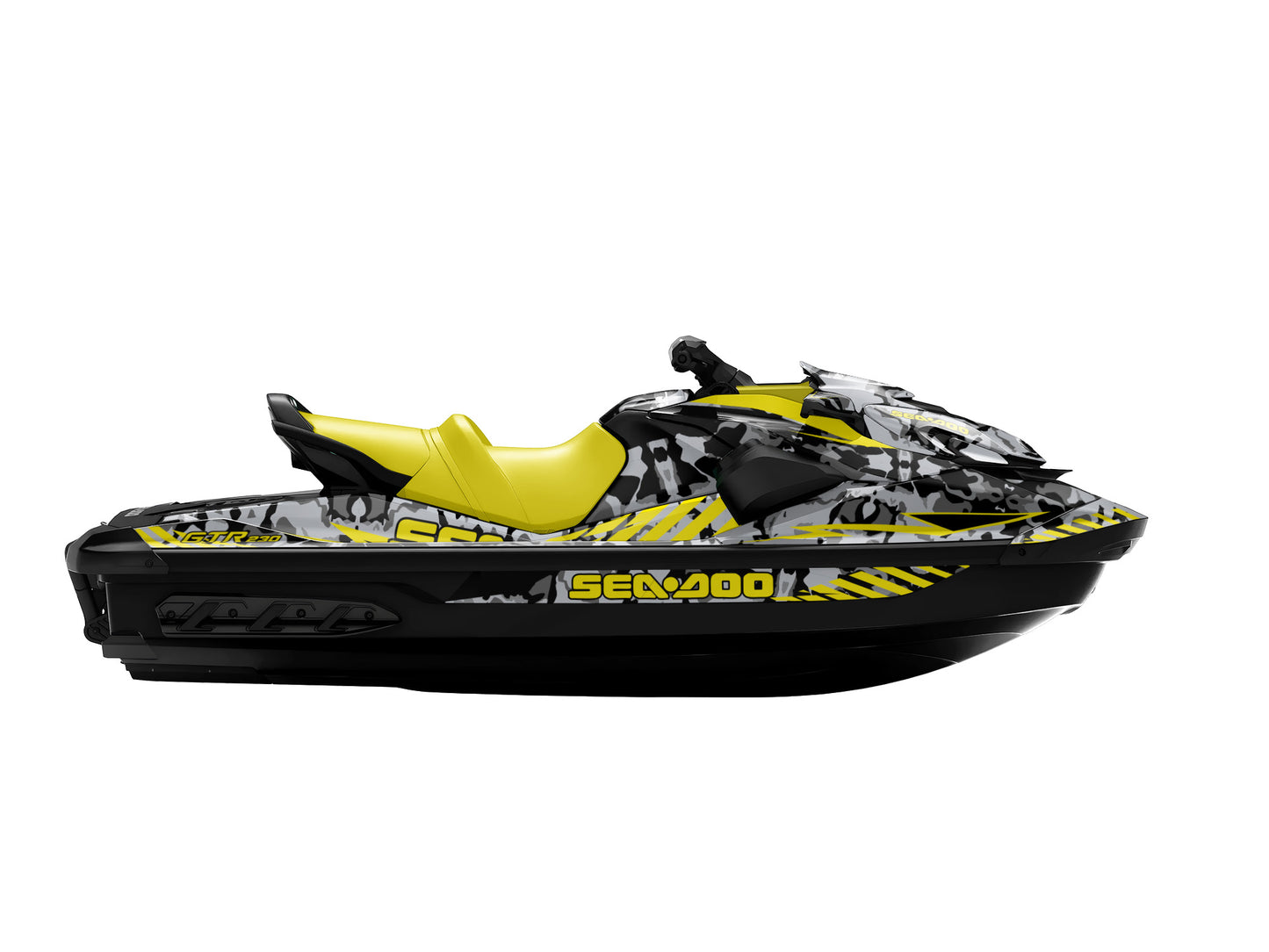 SEA-DOO GTI / GTR 2020-2027 FULL GRAPHICS KIT "CAMED YELLOW" DESIGN