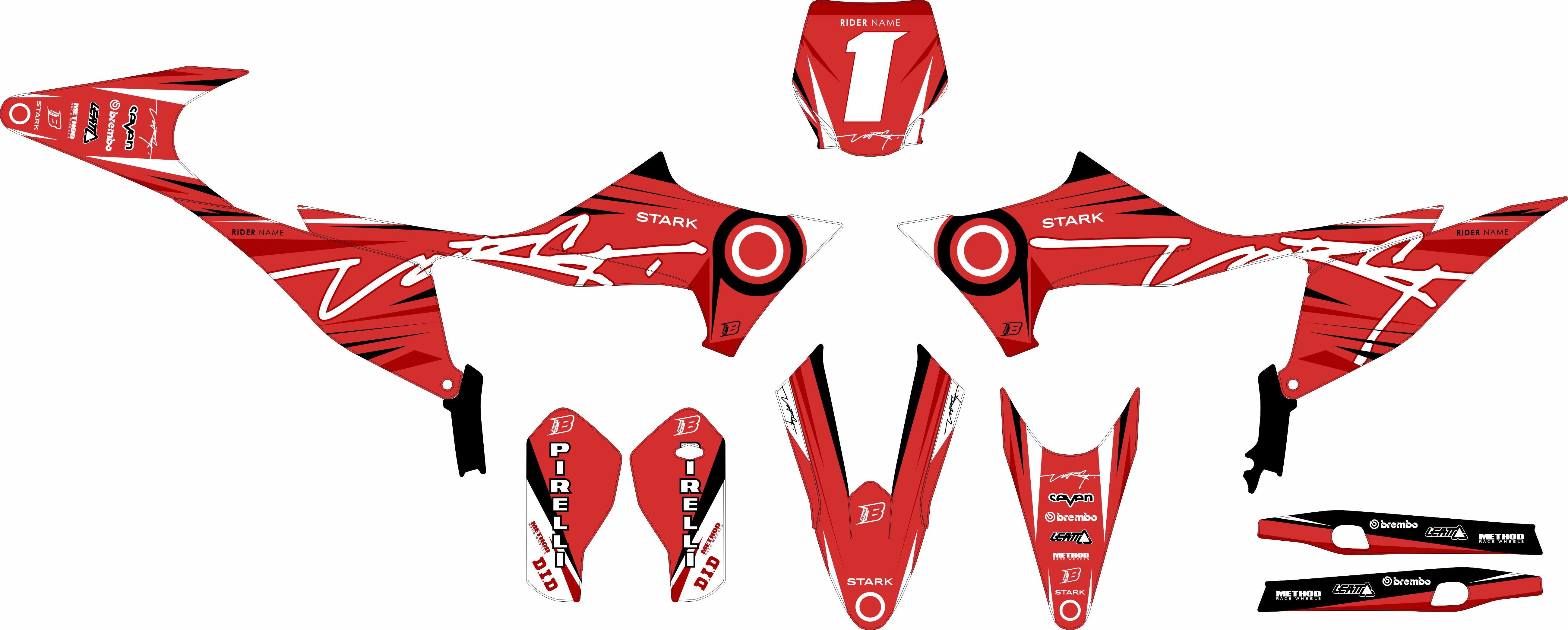 Red Graphix STARK VARG FULL GRAPHICS KIT ''STRIPED RED'' DESIGN – bling graphix