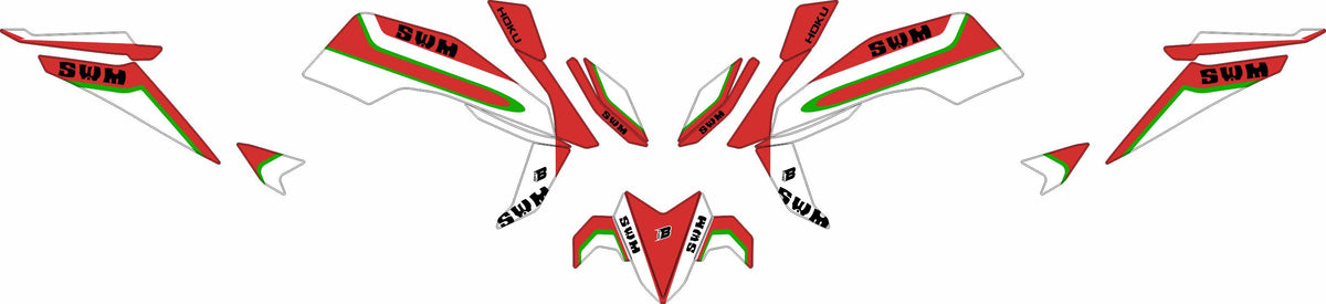 SWM HOKU FULL GRAPHICS KIT ''LINED ITALIAN'' DESIGN