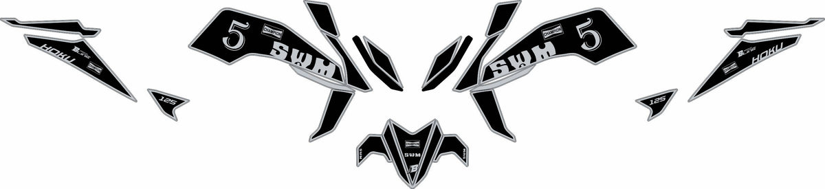 SWM HOKU FULL GRAPHICS KIT ''OLDSTYLE GREY'' DESIGN