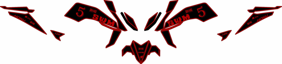 SWM HOKU FULL GRAPHICS KIT ''OLDSTYLE RED'' DESIGN