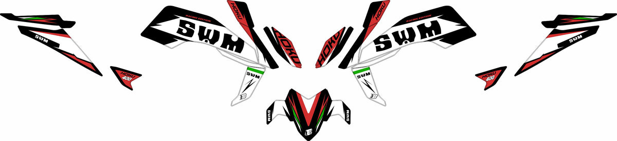 SWM HOKU FULL GRAPHICS KIT ''RACE ITALIAN'' DESIGN