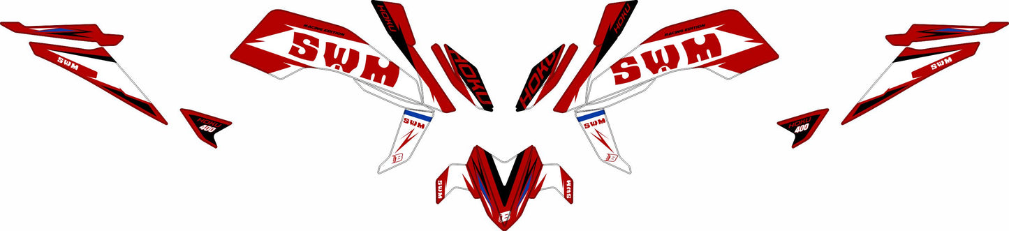SWM HOKU FULL GRAPHICS KIT ''RACE RED'' DESIGN