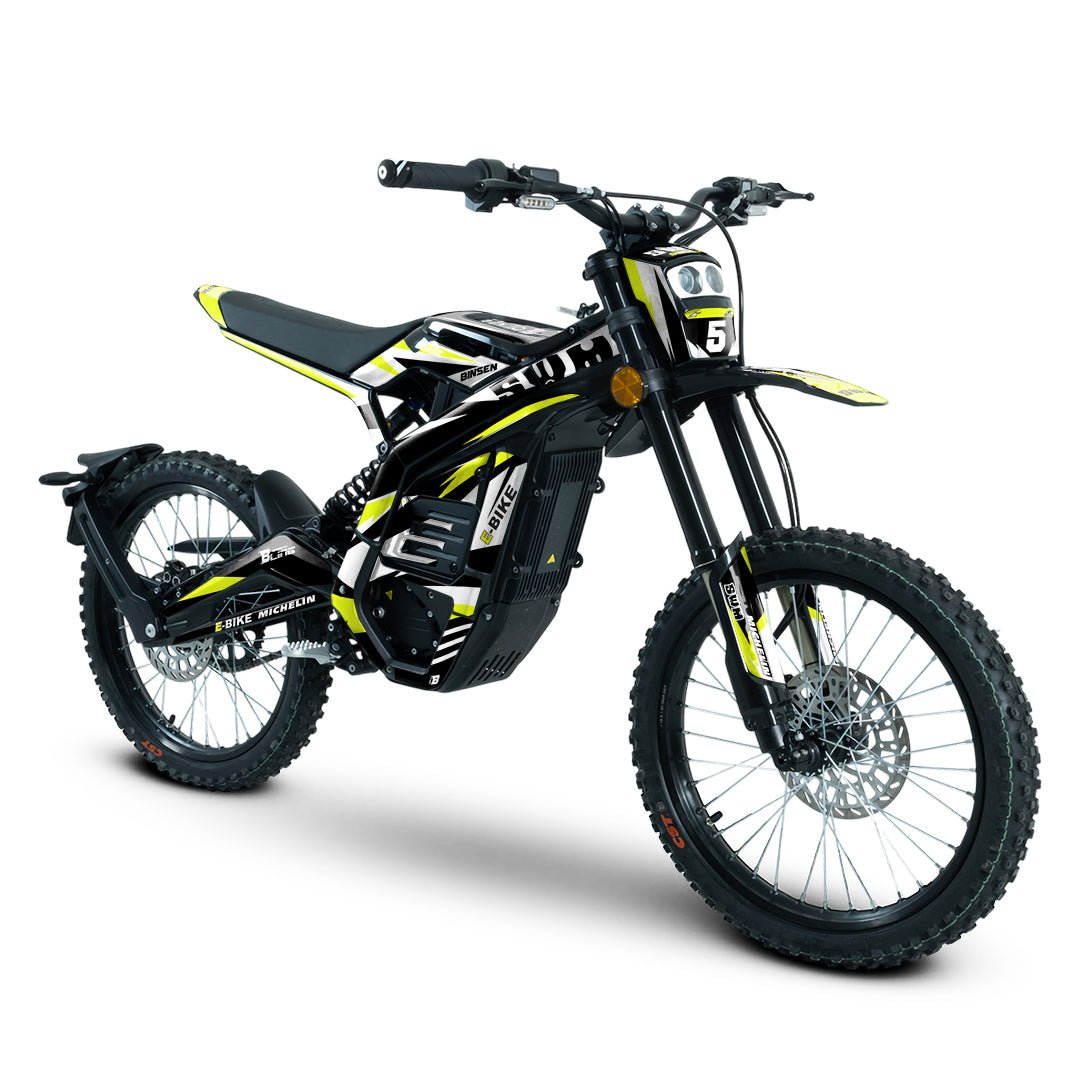 SWM BINSEN FULL GRAPHICS KIT ''TRACKER NEON YELLOW'' DESIGN