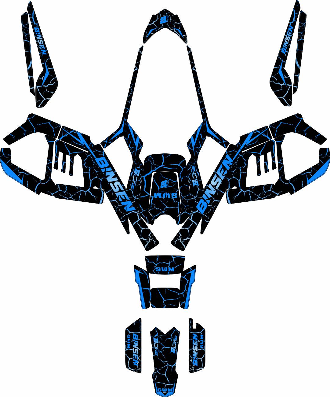SWM BINSEN FULL GRAPHICS KIT ''THUNDER BLUE'' DESIGN