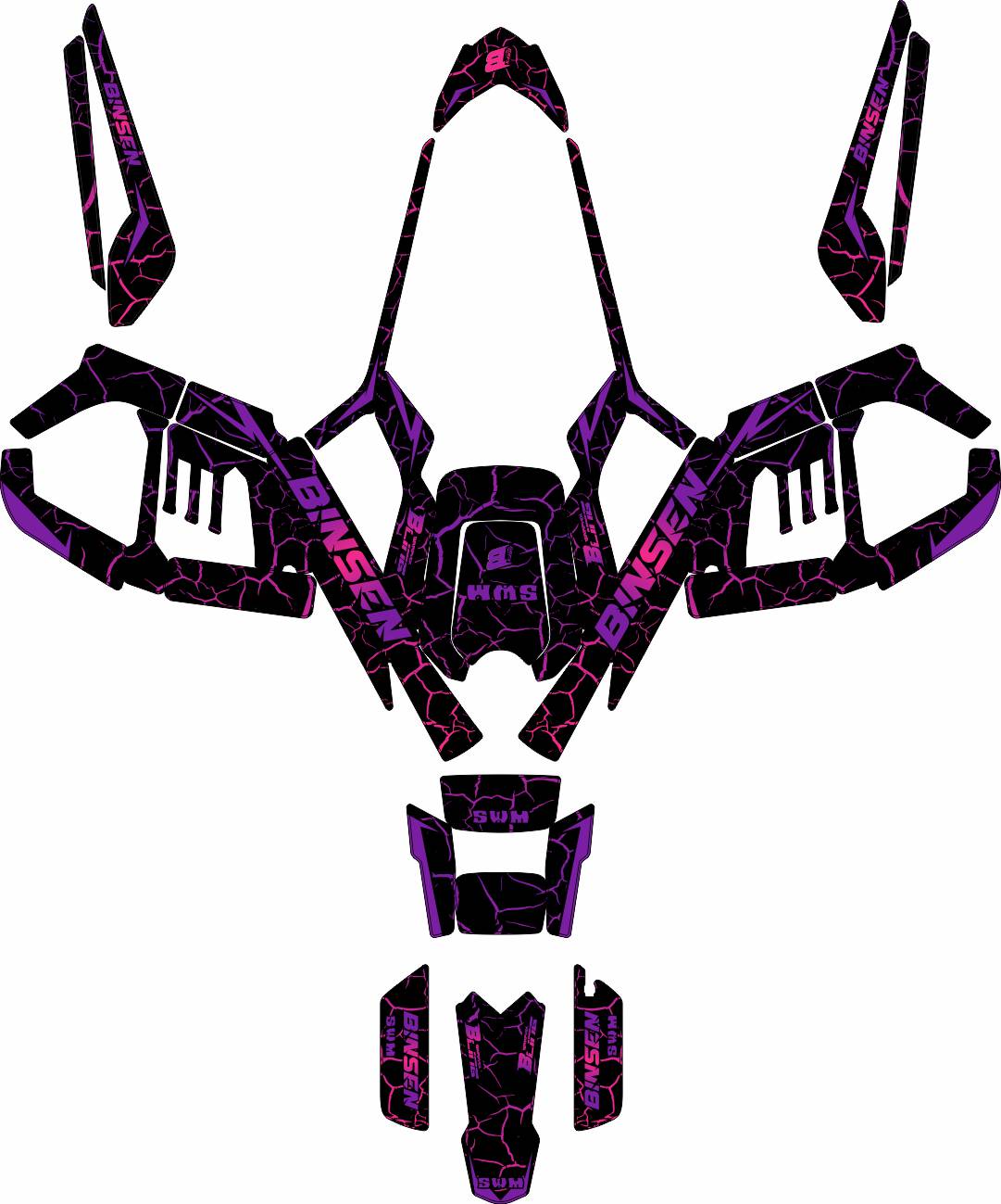 SWM BINSEN FULL GRAPHICS KIT ''THUNDER PURPLE'' DESIGN