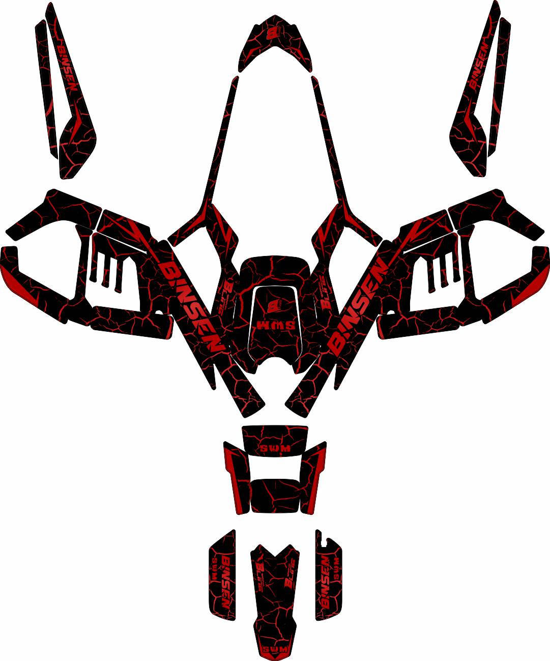 SWM BINSEN FULL GRAPHICS KIT ''THUNDER RED'' DESIGN