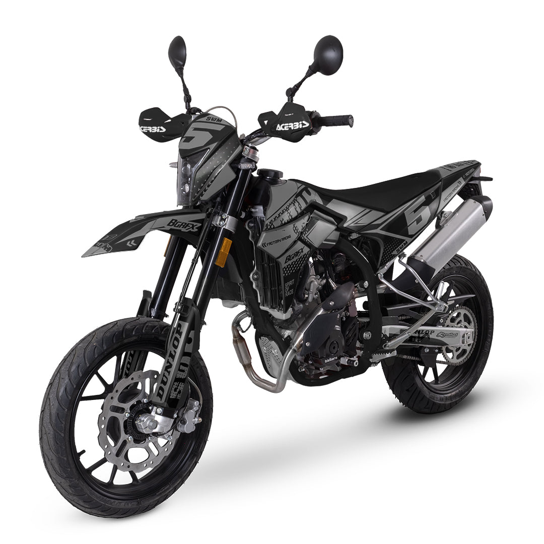 SWM SM125 R - SM500 R FULL GRAPHICS KIT ''FACTORED BLACK'' DESIGN