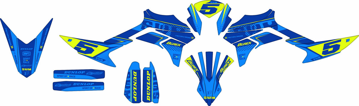 SWM SM125 R - SM500 R FULL GRAPHICS KIT ''FACTORED BLUE'' DESIGN