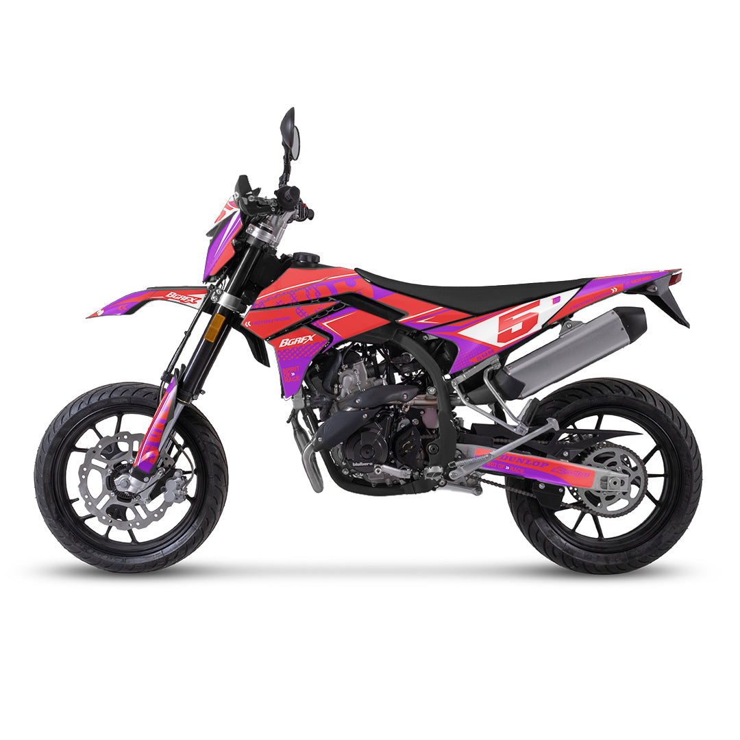 SWM SM125 R - SM500 R FULL GRAPHICS KIT ''FACTORED PURPLE'' DESIGN